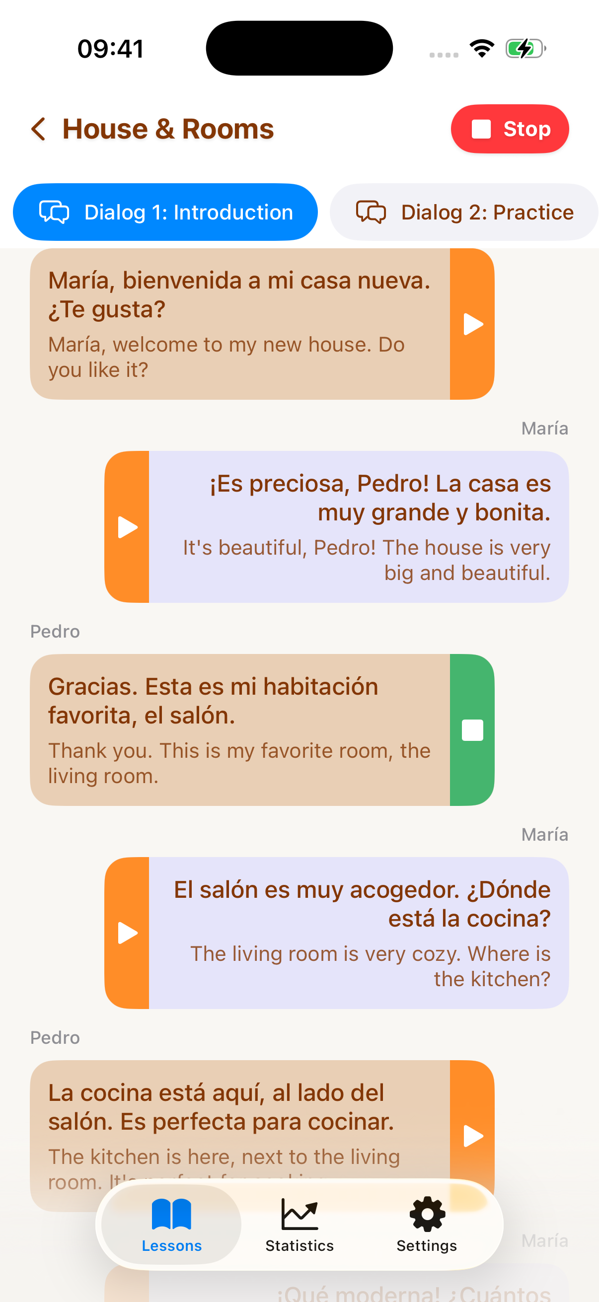 Dialog conversation in Spanish
