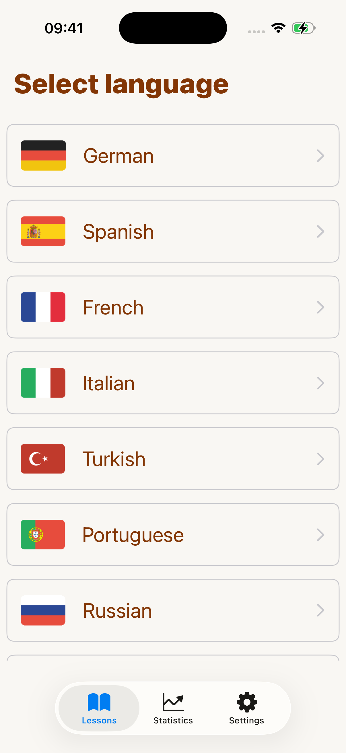 Choose from 8 languages